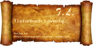 Tiefenbach Levente névjegykártya